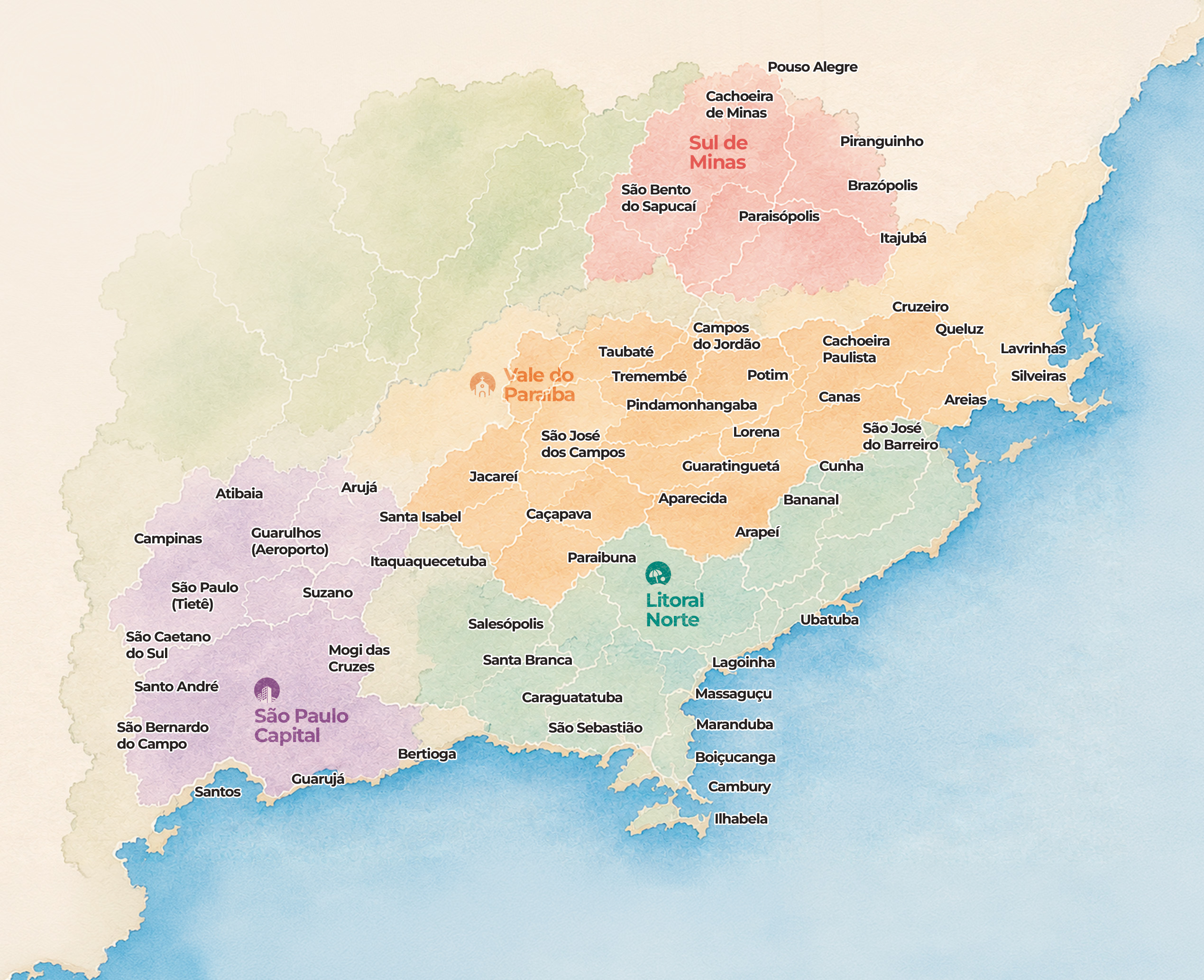 Mapa de destinos Pássaro Marron